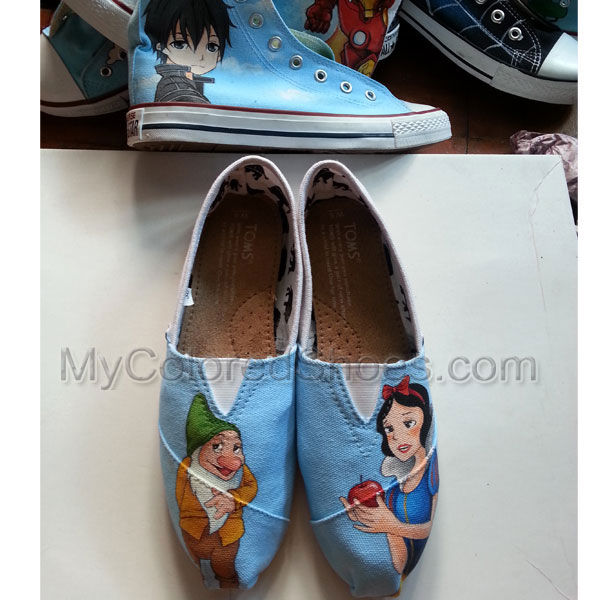 Snow White Hand Painted Shoes Snow White Shoes Canvas Shoes Snow White ...