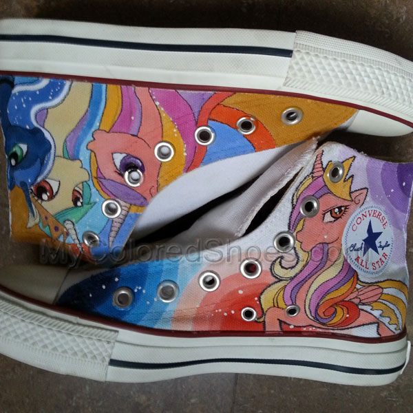 Hand Painted My little Pony Rainbow Dash Handpainted Shoes High [0701 ...